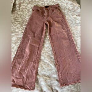Gap high waisted wide leg jeans red/pink/salmon